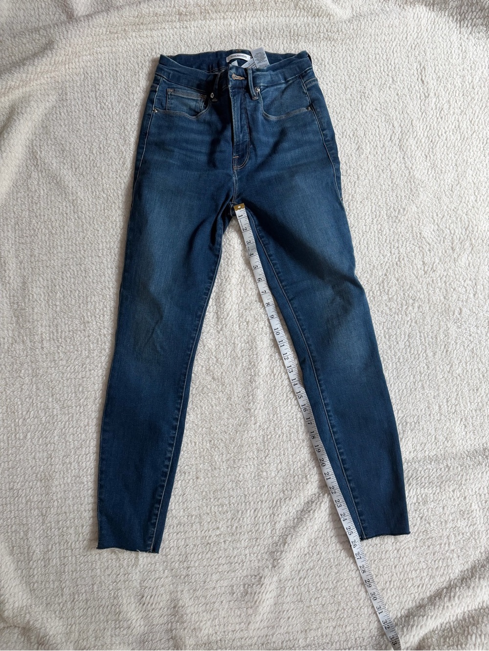 Good American High-Rise Skinny Jeans in Dark Blue